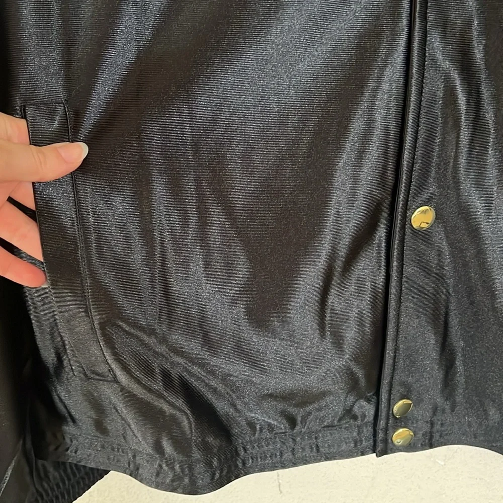 Reebok Black Gold Snap Jacket Track Basketball Sporty Mens Size Large - Picture 4 of 12